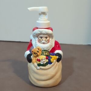 Allure Lotion Soap Dispenser Santa with Toy Bag 1997 New Vintage